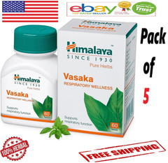 Himalaya VASAKA For Respiratory Wellness 60 Tablets Each – Pack of 5 + Free Ship