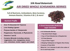Schisandra Berries All Natural Herb Antioxidant -Air Dried Whole Berries 2oz.