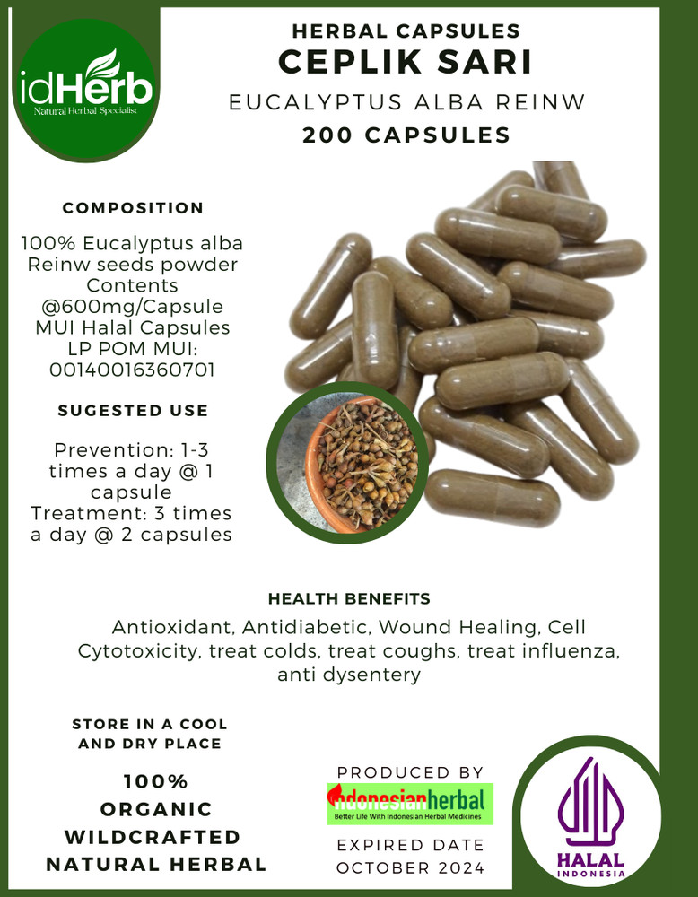 FRESH CAPSULE CEPLIK SARI EUCALYPTUS ALBA REINW NATURAL HERBAL PREMIUM ORGANIC