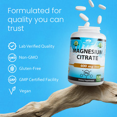 Magnesium Citrate 400mg elemental magnesium 120 tablets vegan