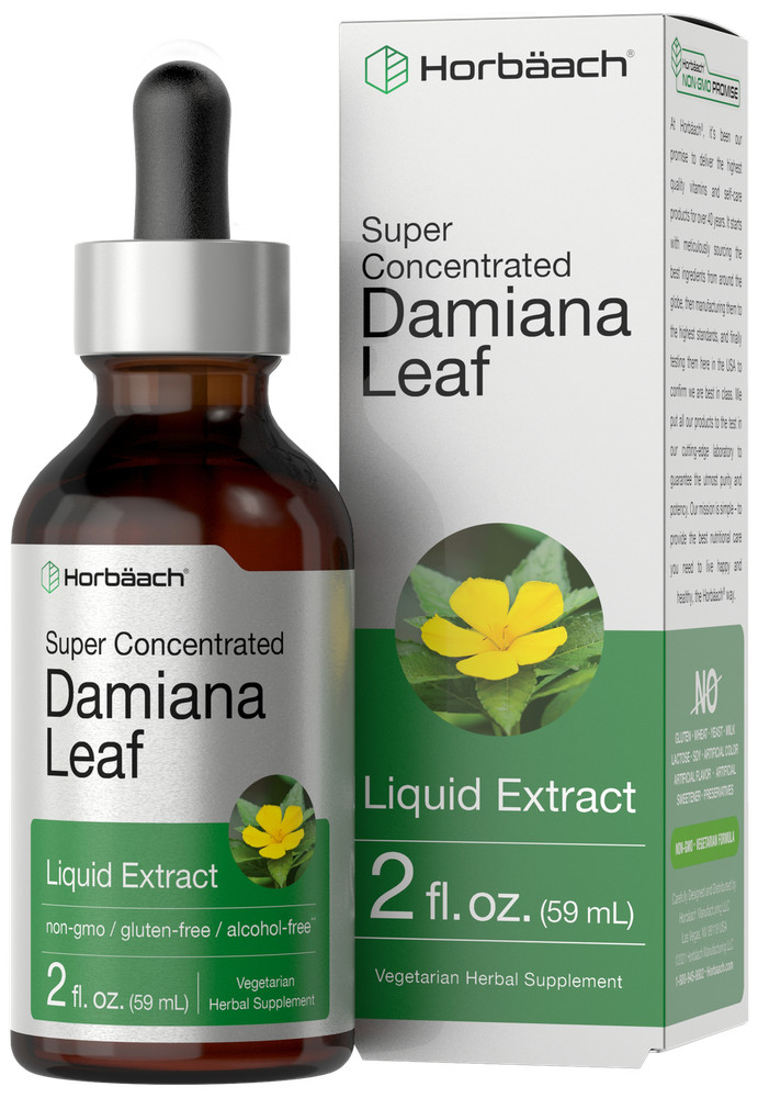 Damiana Liquid Extract | Alcohol Free | 2 fl oz | Vegetarian | by Horbaach