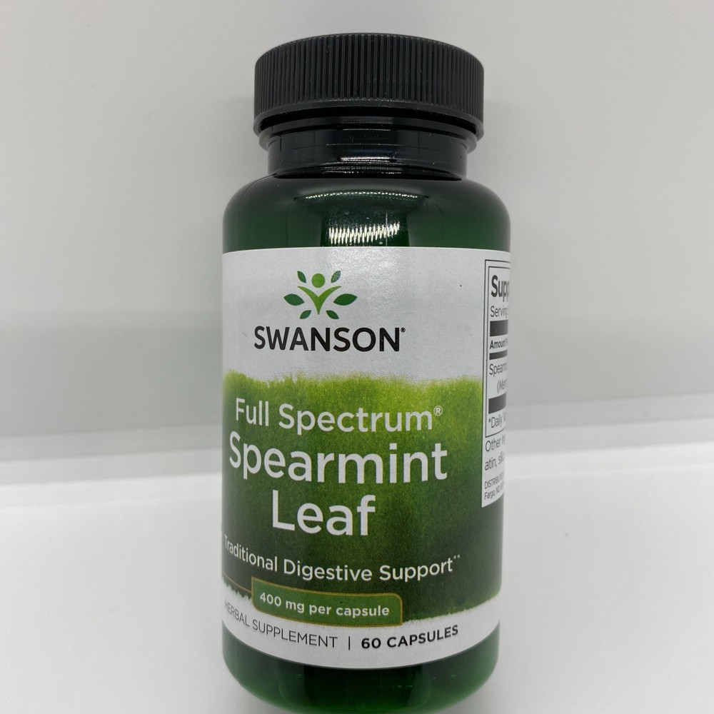 Swanson Full Spectrum Spearmint Leaf Capsules, 400 mg, 60 Count