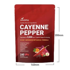 Cayenne Pepper Softgels Supplement, Supports Leg Vein, 240 Softge /1 Bag–