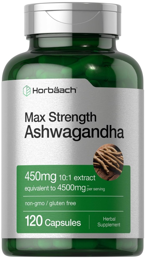 Horbäach Ashwagandha Supplement | Max Strength | 120 120 Count (Pack of 1)