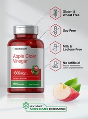 Apple Cider Vinegar Capsules | 1800mg | 150 Pills | Non-GMO | by Horbaach