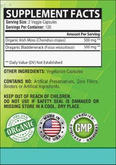 Pure 100% Organic Sea Moss Bladderwrack VEGGIE CAPSULES (1000 MG)