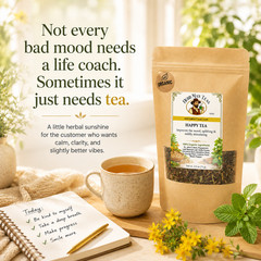 HAPPY TEA – Mood improving, uplifting for depression by master herbalist 2.5 oz.