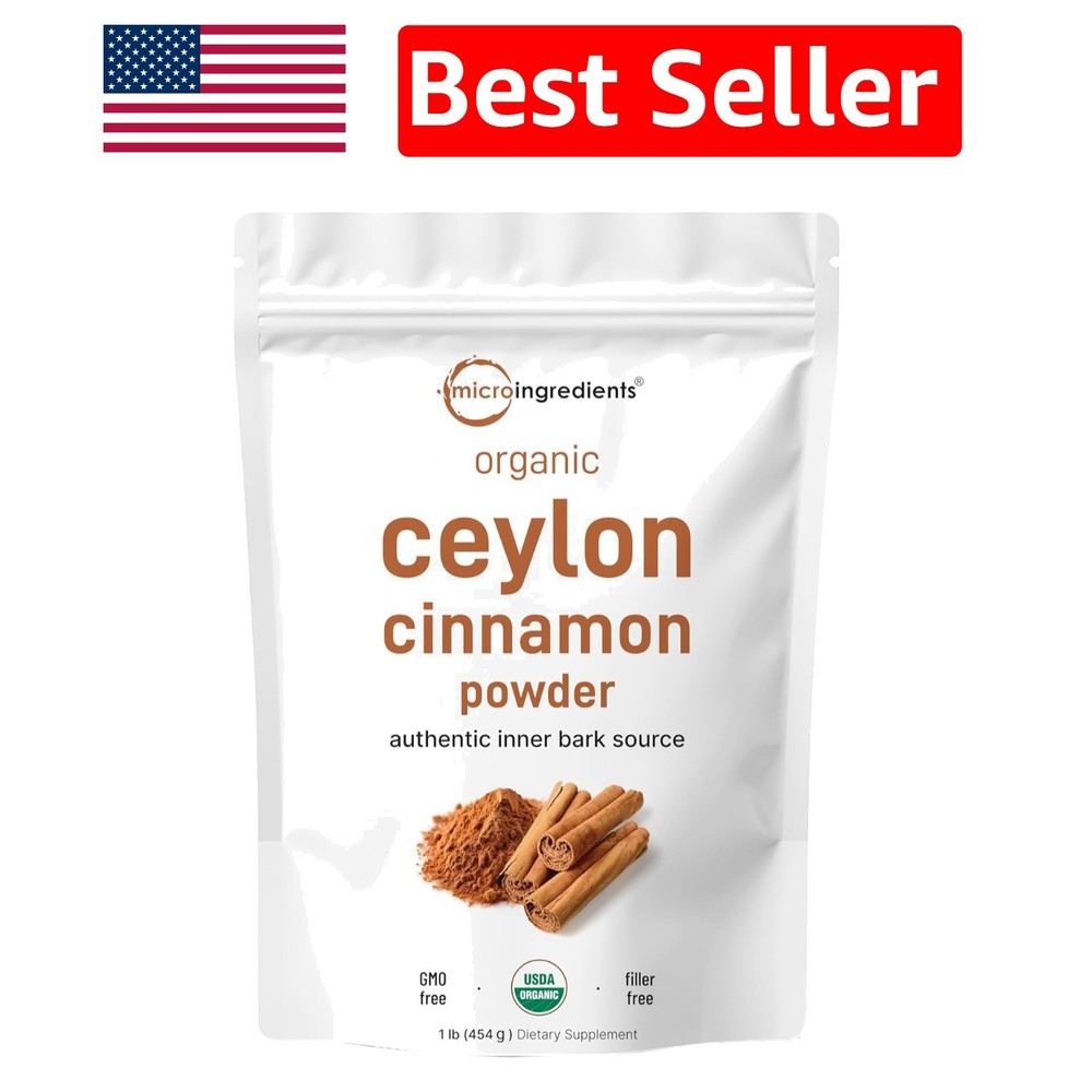 Bulk Organic Ceylon Cinnamon Powder, 1 lb | Non-GMO, Great for Cooking & Drinks