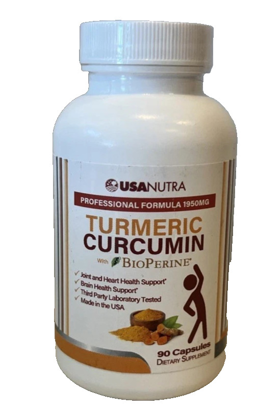 Turmeric Curcumin with BioPerine 1950mg,95% Stand Curcuminoids, 90 Caps Ex 12/26