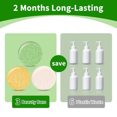 Ginger & Tea Tree Bar Shampoo and Conditioner, for anti Hair Loss, Promote Hair