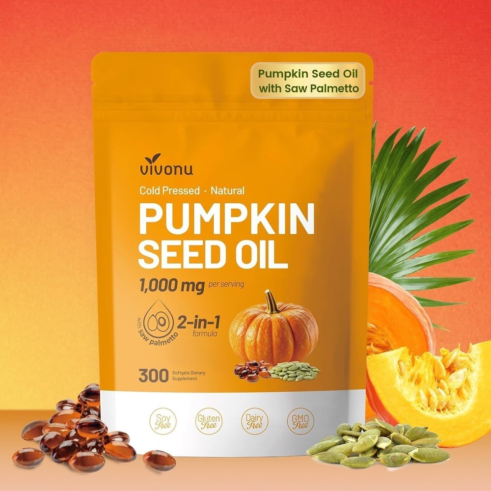 Aceite de Semilla de Calabaza con Saw Palmetto 3000mg Próstata y Cabello