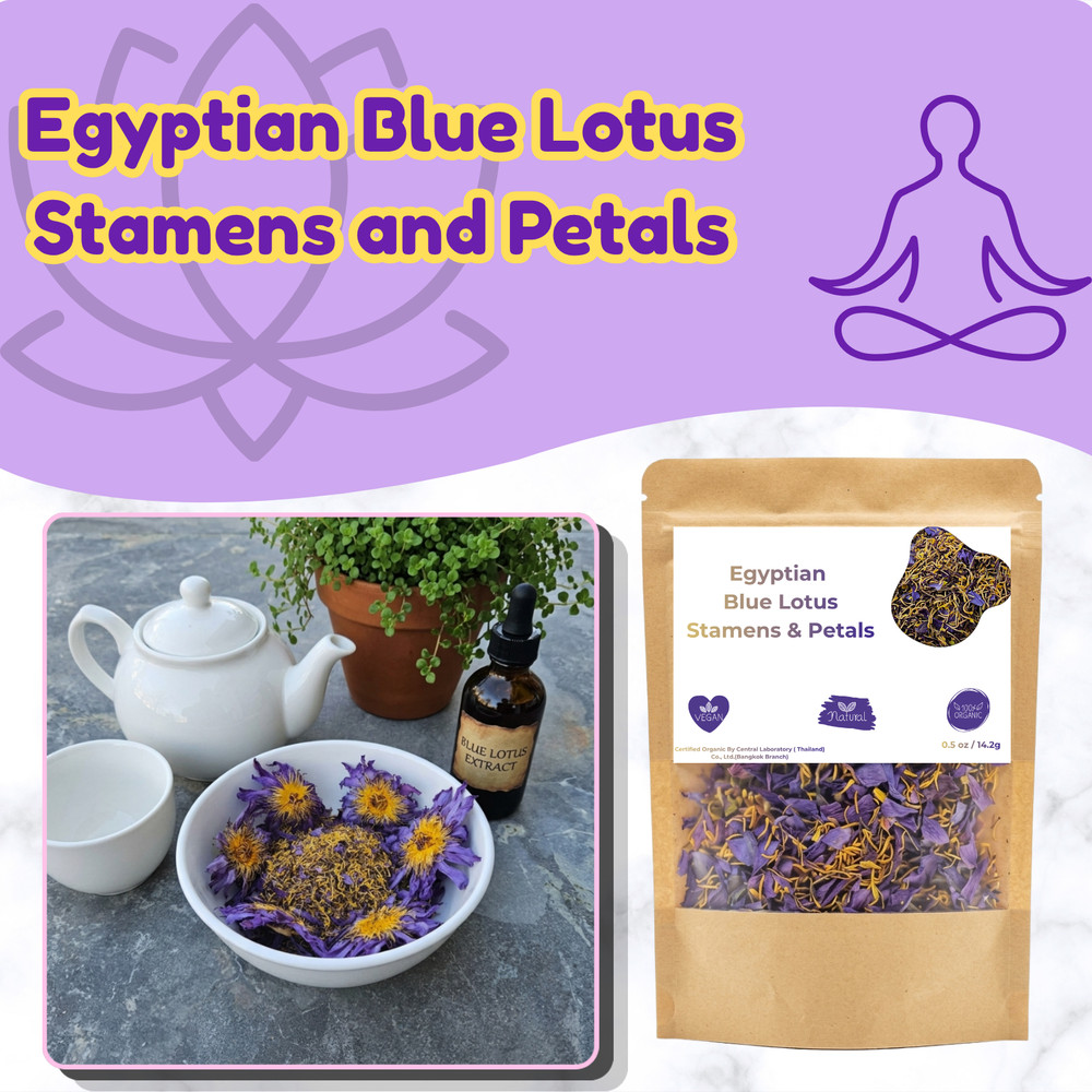Egyptian Blue Lotus – Stamens and Petals – Half Ounce