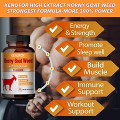60pcs Natural Testosteron Booster Ginseng Maca Tribulus Horny Goat Weed