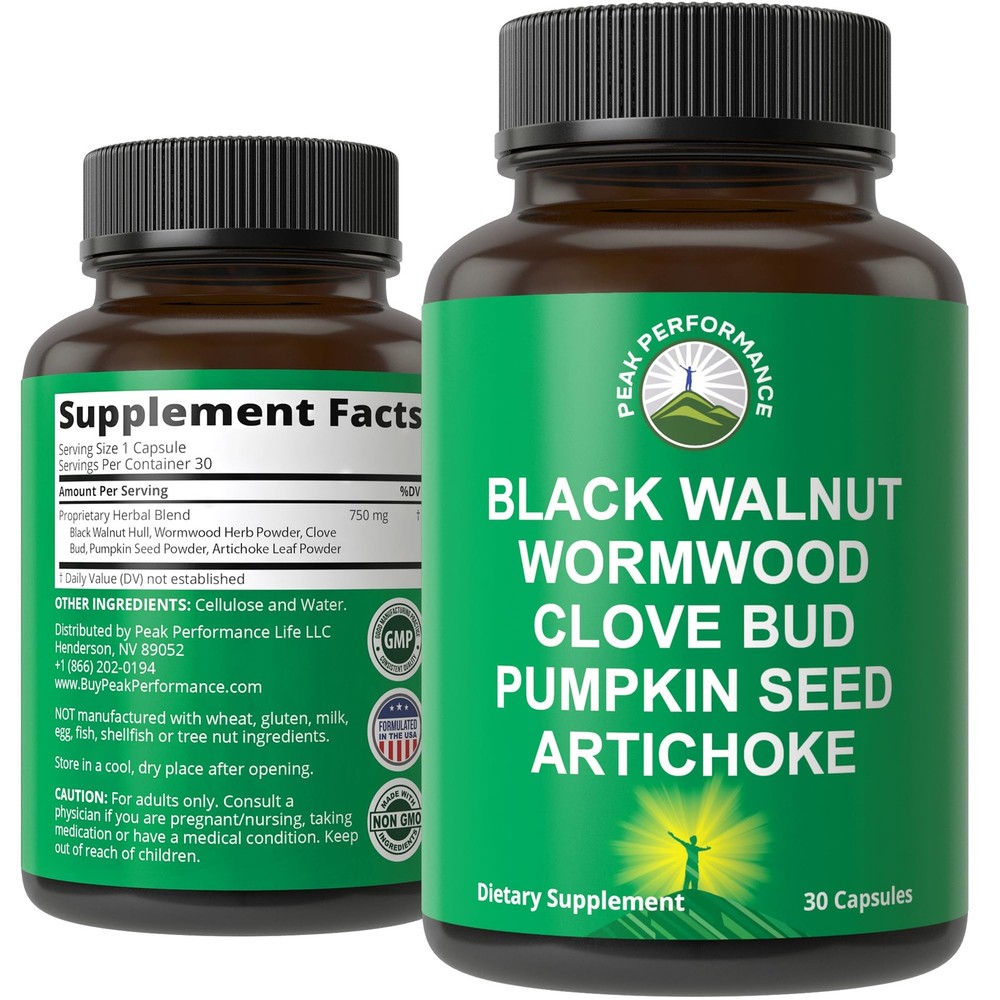 Wormwood Black Walnut Clove Cleanse for Humans. 30 Count (Pack of 1)