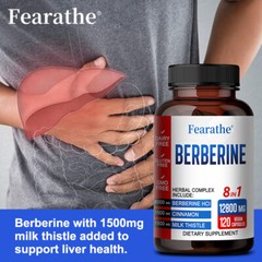 Premium Berberine HCL Extract 12800 Mg, Healthy Cholesterol, Anti-Infammatory