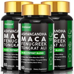 3x Maca Root Ashwagandha, Panax Ginseng Fenugreek Extract Male Enhancing 180caps