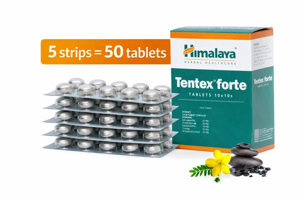 Himalaya Tentex Forte Tablets – Ayurvedic Herbal Supplement – 50 Tabs