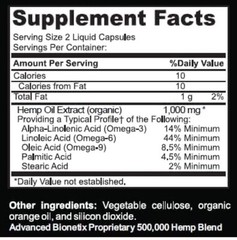 Advanced Bionetix True Hemp 500,00 Oil Blend 60ct Exp 02/2027 NEW