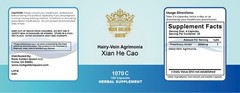 1070C Xian He Cao, Agrimony (Raw), 100 Capsules/bottles, 2bottles