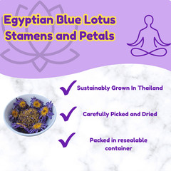 Egyptian Blue Lotus – Stamens and Petals – Half Ounce