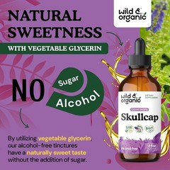 Wild & Organic Skullcap Herb Tincture Liquid Extract Mood Support Vegan 4 fl oz