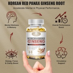 Korean Panax Ginseng – Supports Mental & Physical Energy NON-GMO Gluten-Free