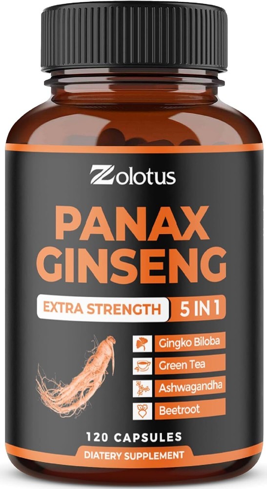 Zolotus Korean Red Panax Ginseng + Ginkgo Biloba, 120 Count (Pack of 1)
