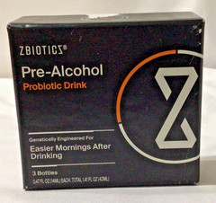ZBiotics Pre-Alcohol Probiotic Drink 0.47oz (Pack of 3) NEW Sealed 09/2026
