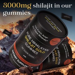 75% Fulvic Acid Pure Himalayan Shilajit Gold Gummies w/ 3000mg Shilajit·