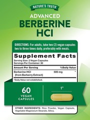 Berberine 500mg | 60 Capsules | Vegan, Non-GMO, Gluten Free | by Nature’s Truth