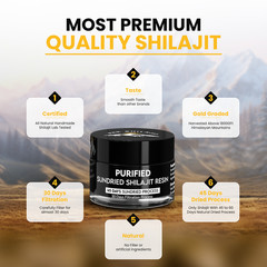 PakShilajit® Gold-Grade Shilajit Resin 15g – 84+ Minerals, 45–70 Days Sun-Dried