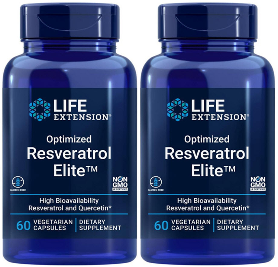 OPTIMIZED RESVERATROL ELITE HEART BRAIN CELL HEALTH 120 Capsule LIFE EXTENSION