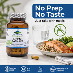 Pure Mountain Botanicals Neem Capsules – 500mg Organic Neem Leaf Supplement