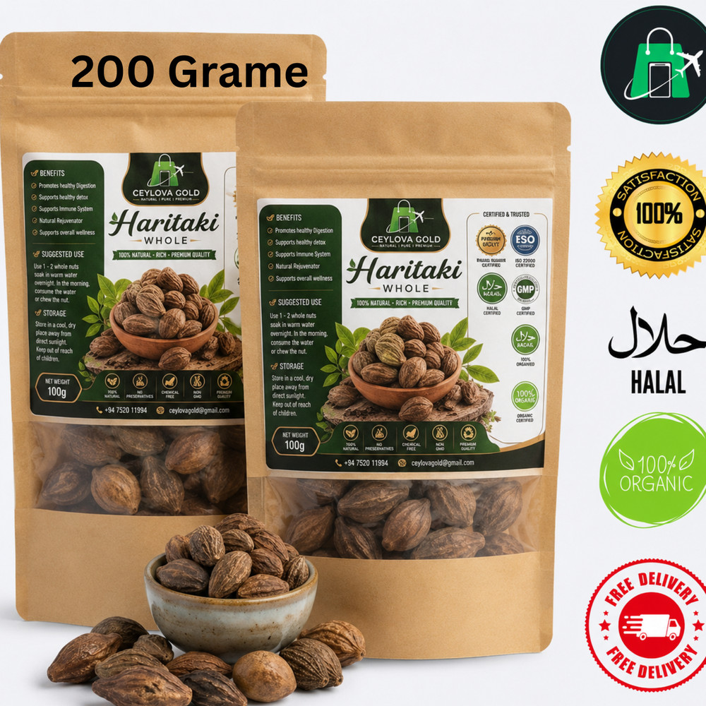 Organic Whole Haritaki-Premium Dried Myrobalan Fruit100%Natural Quality 200 Gram