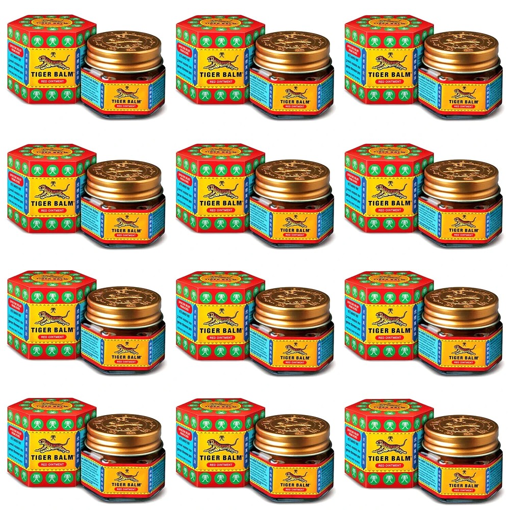 12 x Tiger Balm Red Super Strength Pain Relief Ointment (21ml Each) Herbal