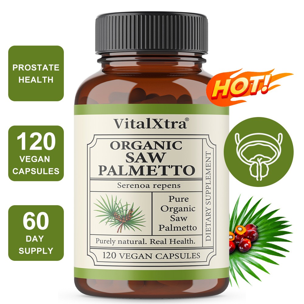 Organic Saw Palmetto Capsules – Urinary Tract & Prostate Health, Nourishes Hair