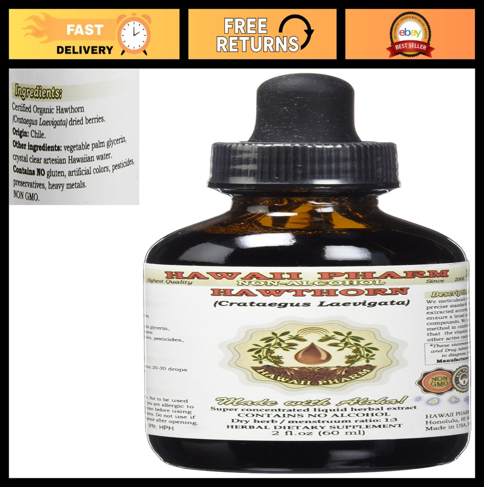 Hawthorn Alcohol-Free Liquid Extract – Crataegus Laevigata Glycerite 2 oz – Herb