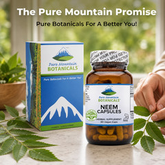 Pure Mountain Botanicals Neem Capsules – 500mg Organic Neem Leaf Supplement