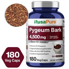 NusaPure Pygeum Bark 4500mg 180 Veggie Caps (Non-GMO & Gluten Free)