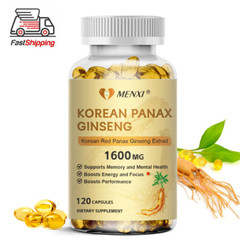 Korean Red Panax Ginseng 1600mg – 120 Capsules – High Strength NON-GMO