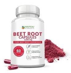 Beet Root Capsules 1200mg Per Serving 200 Capsules for Blood Pressure Support