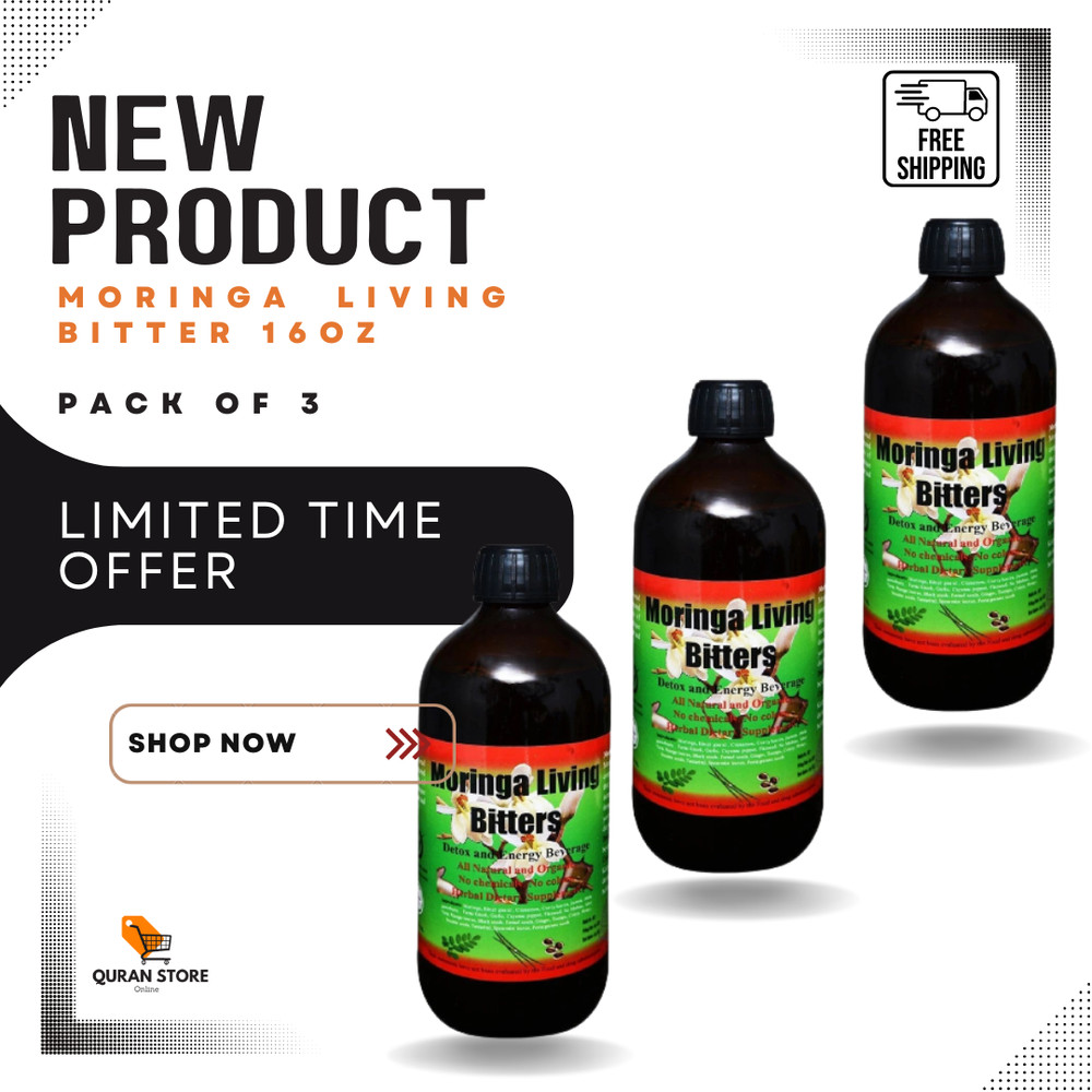 Herboganic Moringa Living Bitters 16oz (Pack of 3)-Natural Energy & Immunity