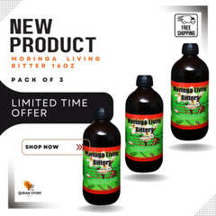 Herboganic Moringa Living Bitters 16oz (Pack of 3)-Natural Energy & Immunity