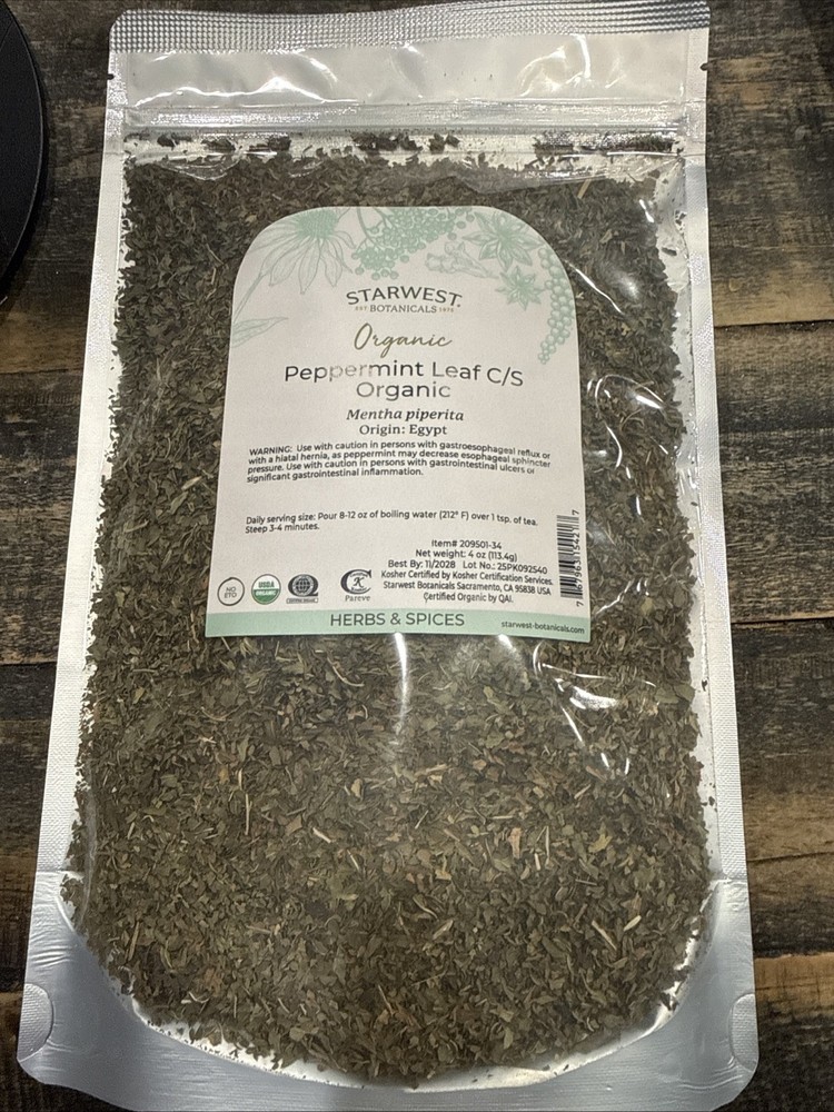 Starwest Botanicals Organic Peppermint Lead C/s Organic Egypt 4oz