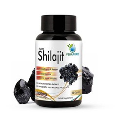 Organic 100% Pure Himalayan Shilajit, Soft Resin, Extremely Potent 120 caps Z563