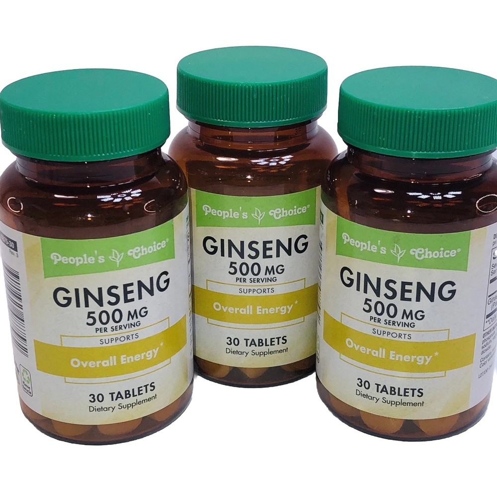 3 GINSENG 500 mg 30Tablets/Bottle EnergyStaminaBooster Men & Women 06/2028