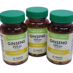 3 GINSENG 500 mg 30Tablets/Bottle EnergyStaminaBooster Men & Women 06/2028