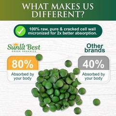 Sunlit Best USDA Organic Premium Chlorella Tablets 500 500 Count (Pack of 1)