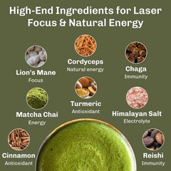 MUD WTR Matcha Mushroom Powder Lion s Mane Chaga Reishi Organic 30 Servings