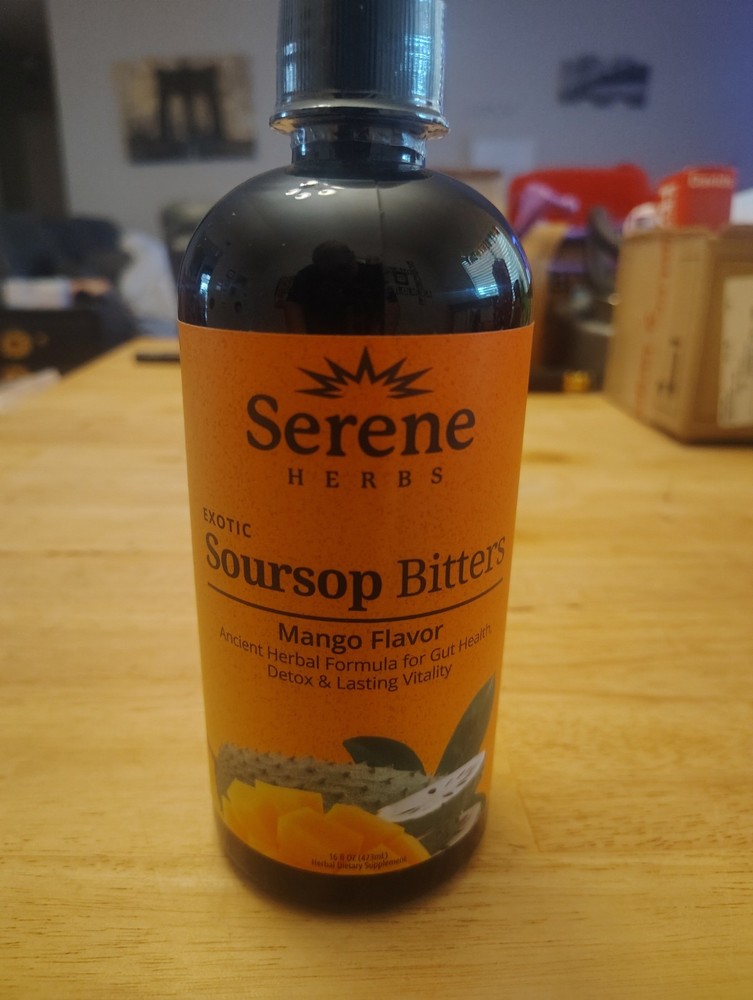 Serene Herbs Soursop Bitters Liquid with Soursop Leaves Gut Cleanse,Detox 04/28
